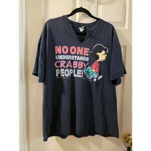 Vintage Peanuts Lucy Crabby People T Shirt Snoopy UFS Faded Black 90s